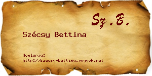 Szécsy Bettina névjegykártya