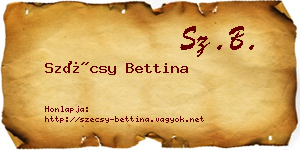 Szécsy Bettina névjegykártya